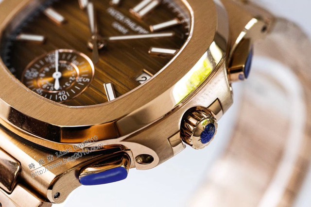 百達翡麗鸚鵡螺不銹鋼錶帶水沙紋拉絲經典複刻專櫃男士腕表 鸚鵡螺真計時腕表  gjs1970